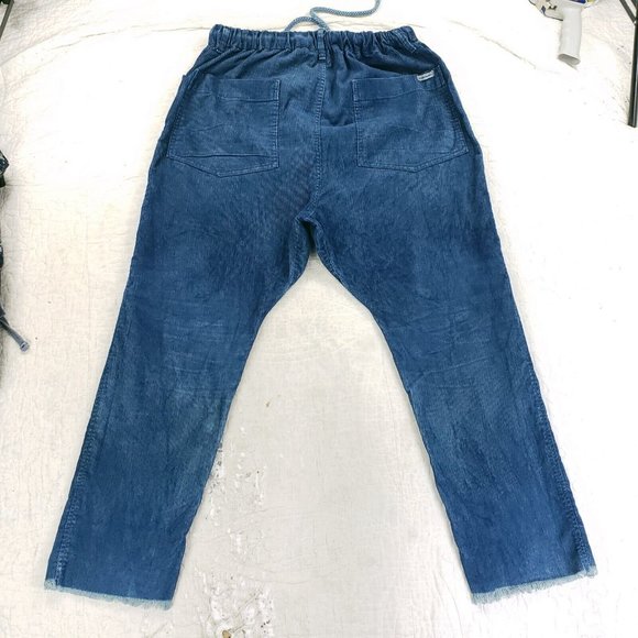 Dr. Collectors Teddy Forever Corduroy Raw Hem Pants Baggy Womens Size XL Blue - Picture 2 of 12